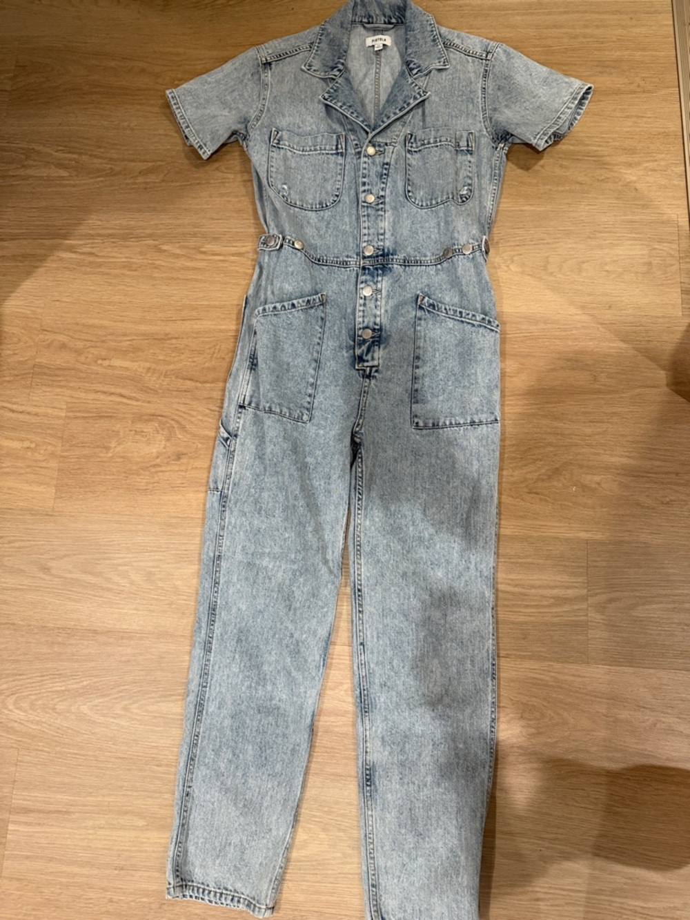 Pistola Acid Wash Denim Jumpsuit